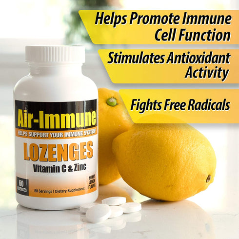 Lozenges with Vitamin C and Zinc - 60 Servings | Supports Immune System, Potent Antioxidants