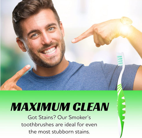 Extra Firm Toothbrush Set for Adults, Travel Toothbrush Kit, Hard Multicolor Denture Brush, 12 Pack