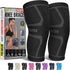 Knee Brace for Women & Men, 2 Pack Compression Sleeve for Pain Relief, Sports, Running, Workout, Black XL