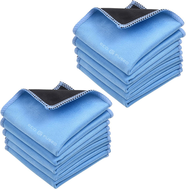 Microfiber Cleaning Cloths: 10 Pack, 6.6 x 6.2", Double-sided Cloths for Smartphones, LCD TV, Tablets, and Camera Lenses