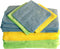 Shaxon SHX-MFW30-B Microfiber Cleaning Cloth, 30 Pack, Blue/Green/Yellow, 16" x 16"