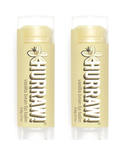 Hurraw! Vanilla Bean Lip Balm, 2 Pack, Organic, Certified Vegan, Cruelty-Free, Non-GMO, 100% Natural