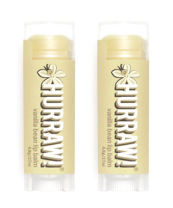 Hurraw! Vanilla Bean Lip Balm, 2 Pack, Organic, Certified Vegan, Cruelty-Free, Non-GMO, 100% Natural