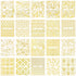 KISSBUTY Metallic Flowers & Vine Nail Decals, 20 Sheets 3D Flower Lace Adhesive Stickers, Gold Floral Nail Decor