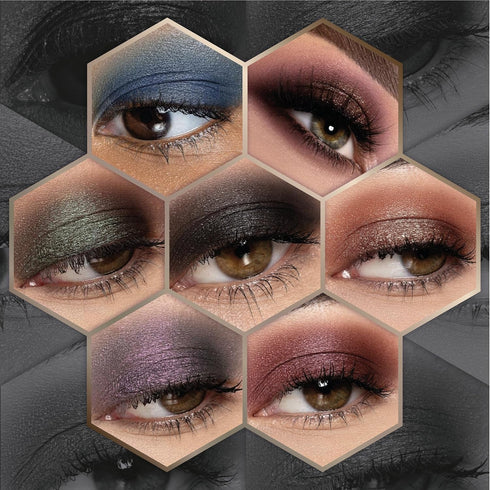 Black Smokey Eyeshadow Makeup Palette - Dark Glitter Shimmer Matte Palettes for Halloween Goth Make Up, 21 Colors