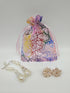 100pcs Sheer Organza Favor Bags, Rattan Print Gift Bags, Drawstring Pouches for Wedding Baby Shower (3x4 inch, coral