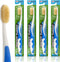 MOUTHWATCHERS Soft Flossing Toothbrushes, Value Pack of 4, Blue, Manual Toothbrush for