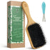 Natural Boar Bristle Hair Brush for Women, Men, Kids; Detangling Paddle Brush for Fine and Curly Hair
