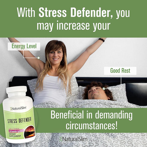 NaturalSlim Stress Defender - L Tyrosine & Pantothenic Acid Supplements for Energy, Focus, Stress Support