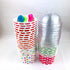 Worlds Paper Ice Cream Cups with Dome Lids - No Hole and Plastic Spoons, Polka Dot 4oz Mix 25 Set