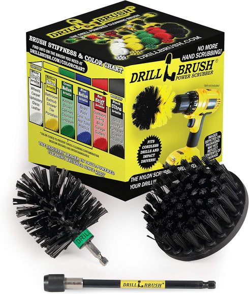 Power Scrubber Kit: Cordless Electric Spin Grill Brush Drill Set for BBQ, Fireplace Grates & More