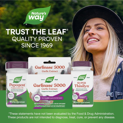 Nature's Way 5000, 100 (Packaging Garlinase Garlic Extract, Supports Heart Health*, Odor-Free, Vegan, Tablets May Vary)
