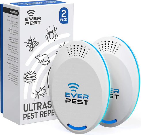 Ultrasonic Pest Repellent Control 2025, 2-Pack Plug in Home Insect Repeller for Indoor and Outdoor