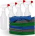 Pinnacle Mercantile 12 Microfiber Cloths and 4 Spray Bottles, Extra Large Towels for Home Cleaning