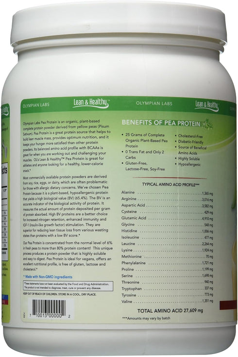 Olympian Labs Vanilla Pea Protein, 494 Grams, 13 Servings
