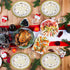 Suttmin 50 10'' 12'' Pcs Merry Christmas Oval Paper Plates Happy Holiday Disposable Paper Plates x Dinner Gold