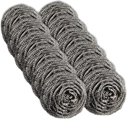 12 Pack Stainless Steel Scourers by Scrub It, Steel Wool Scrubber Pad for Dishes, Pots, Pans, Ovens, Kitchen Cleaning