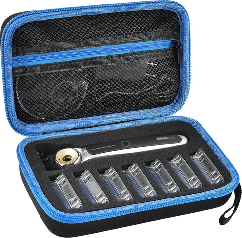 PAIYULE Travel Case for Gillette Heated Razor, Starter Shave Kit Storage Holder, Blue