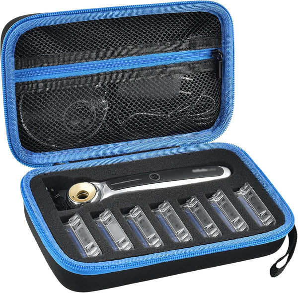 PAIYULE Travel Case for Gillette Heated Razor, Starter Shave Kit Storage Holder, Blue