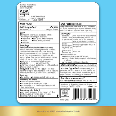 Anbesol Maximum Strength Oral Anesthetic Liquid - 0.41 fl oz (packaging may vary)