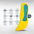 MEGAComfort Inc. Unisex Adult Shoe Insoles, Yellow, Blue, Men's Size 10-11, Women's Size 12-13 US