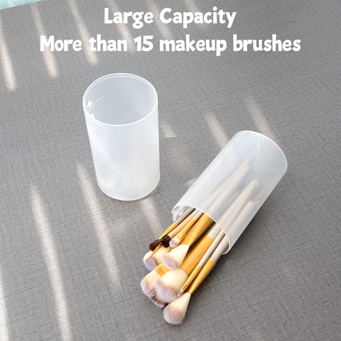 OCHEAL Retractable Makeup Brush Holders, Clear Travel Makeup Brush Case, Dustproof Storage for Women and Girls Makeup
