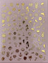 Impressed Authentic Gold Luxury Nail Art Stickers, 5 Sheets 500+ Metallic Decals for Fake Acrylic Nail Design