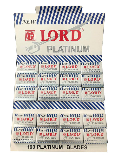 Lord Platinum Double Edge Safety Razor Blades, 100 Blades (5x20)