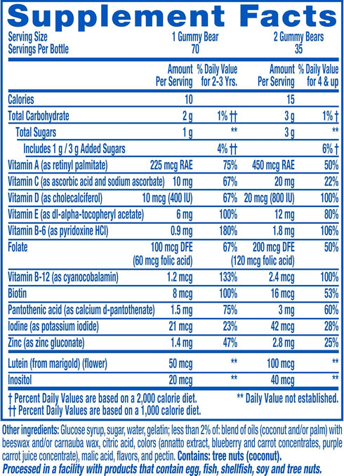 Gummy Gummy D3 Immune 70 Count Gummies Lil Critters Vites Daily Multivitamin for Kids, Vitamin C, for Support Cherry