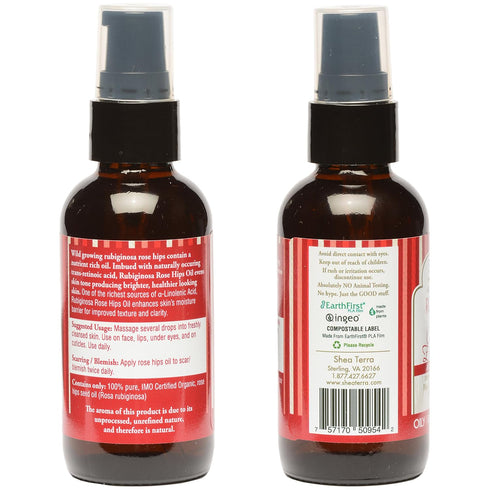 Shea Terra Rubignosa Rose Hips Cold-Pressed Extra Virgin Oil - All Natural & Organic, 2 oz