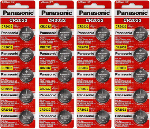 Panasonic CR2032 3 Volt Lithium Coin Battery (20 Batteries)