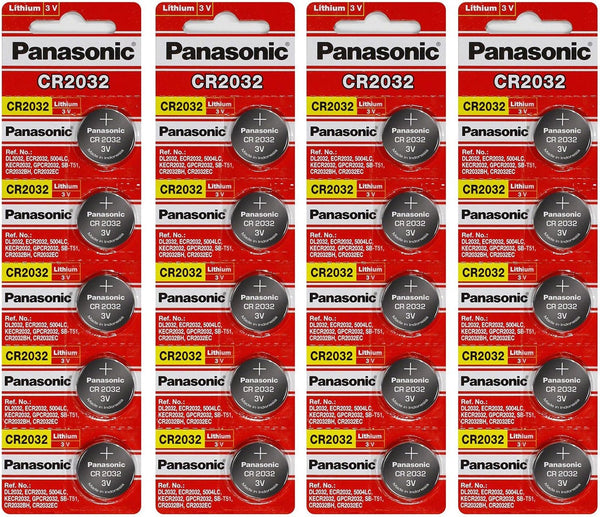 Panasonic CR2032 3 Volt Lithium Coin Battery (20 Batteries)