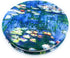 Small Handbag Mirror - Compact Mirror for Girls, Folding Pu Leather Floral Compact, Claude Monet Water Lilies Unique