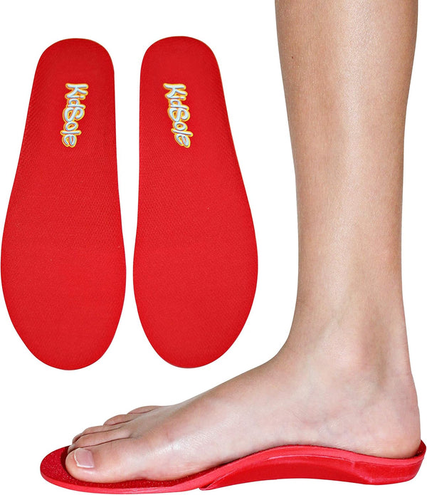 Red Orthotic Sports Insole by KidSole, Lightweight & Sturdy for Active Children, US Kids Sizes 7-8.5