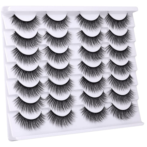 Newcally Lashes, 14 Pairs Pack of False Eyelashes, Natural Wispy Light Volume Faux Mink
