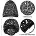 Waydress 2 Pieces Rayon Knit Mesh Hair Net Snood, Crocheted Sleep Cap for Women (Black)