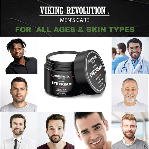 Viking Revolution Men's Eye Cream, Natural Anti-Aging Treatment, Reduces Dark Circles & Puffiness, 6ml