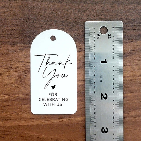 Yellow Yogi 100pcs 1.4" 2.5" Thank You Gift Tags, x White Heavy Cardstock Paper Gift Tags with String, Arched Rectangle
