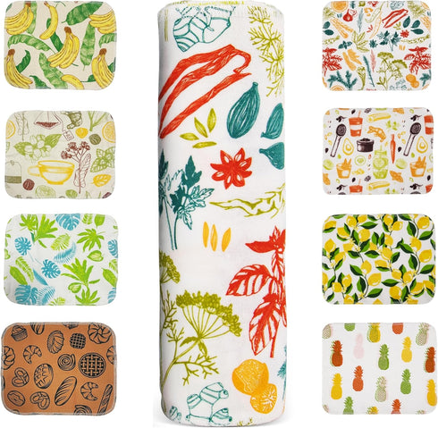 Reusable Paper Towels Washable, Pack of 12 Paperless Kitchen Towels Roll -