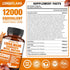 Mushroom Complex 12000mg Capsules - Lions Mane, Cordyceps, Reishi, Maitake for Brain Boost, Memory, Energy, and Immune