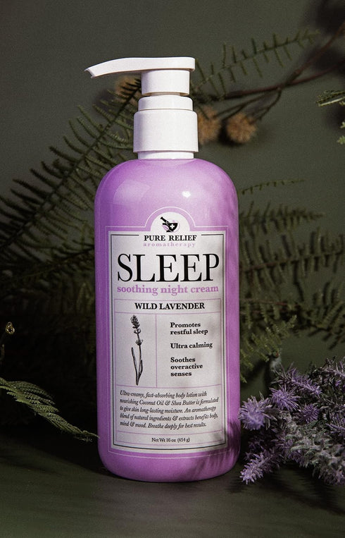 Lavender Sleep Body Lotion with Shea Butter + Coconut Oil, 16 Oz Moisturizer for Better Rest with Herbal Extracts