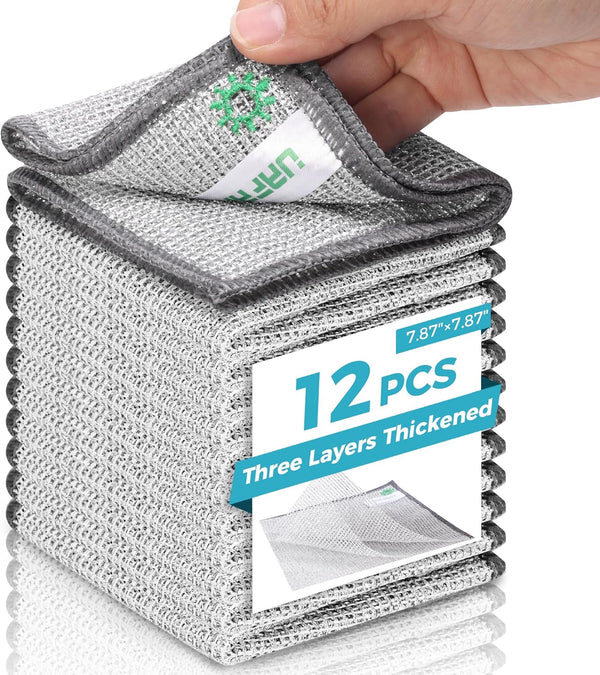 UAFAP 12 PCS Non Scratch Wire Dishcloth, Cleans Fast Without Scratching, Stands Up