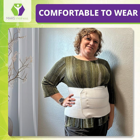 MARS WELLNESS Premium Plus Size Bariatric Abdominal Binder, 9" 3 Section/Panel, 3XL, Waist Size 55" - 72"