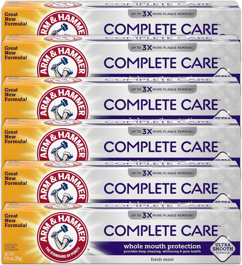 ARM & HAMMER Toothpaste Complete Care Whole Mouth Protection, 6 Pack, Fresh