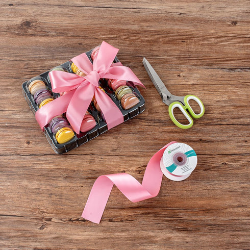 Gift Tek 10 Yards x 1.5 Inch Satin Ribbon, Single Faced Fabric Ribbon, Pink Polyester for Gift Wrapping