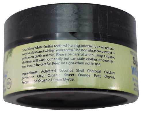 Sparkling White Smiles Activated Charcoal Powder for Natural Teeth Whitening, Cleaning and Detoxifying - Coconut Shell