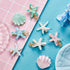 WILLBOND Artificial Shell Pearl Starfish Hair Clip Set (12 Pieces) - Acrylic Resin Beach Wedding Supplies
