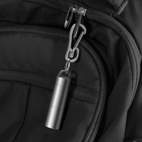 Small Pill Case with 2 Compartments, Portable Metal Keychain Pill Holder, Waterproof Mini Stainless Steel Organizer for
