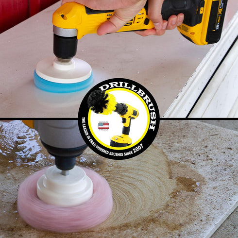 Drill Brush Cleaning Supplies - Bathroom Accessories, Scrub Pads for Shower, Bathtub, and Hard Water Stains