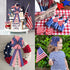 Whaline Patriotic Wired Edge Ribbon, 2 Rolls, Stars Stripes Craft Ribbon for 4th of July, Independence Day, DIY Crafts